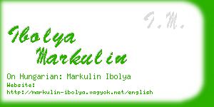 ibolya markulin business card